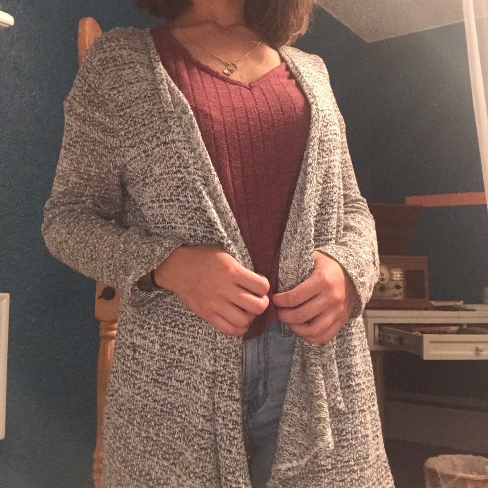 Grey and white cotton on cardigan